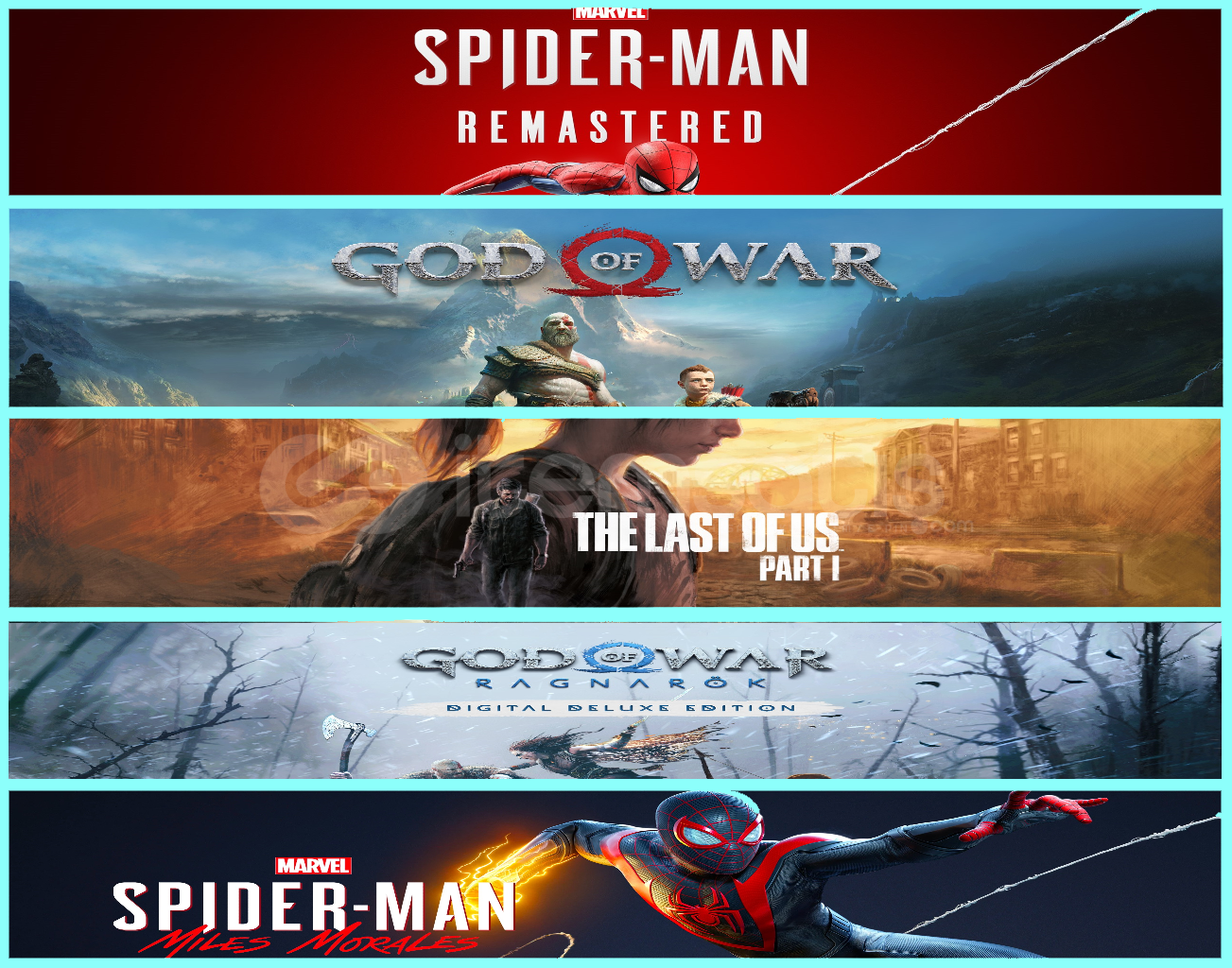 Spider + Gow + Tlou1 + Ragnarök+ Miles Spider + Gow + Tlou1 + Ragnarök+ Miles