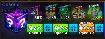 Spin A Brainrot Cosmic Lucky Block 3x