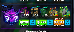 Spin a Brainrot Cosmic Lucky Block x10