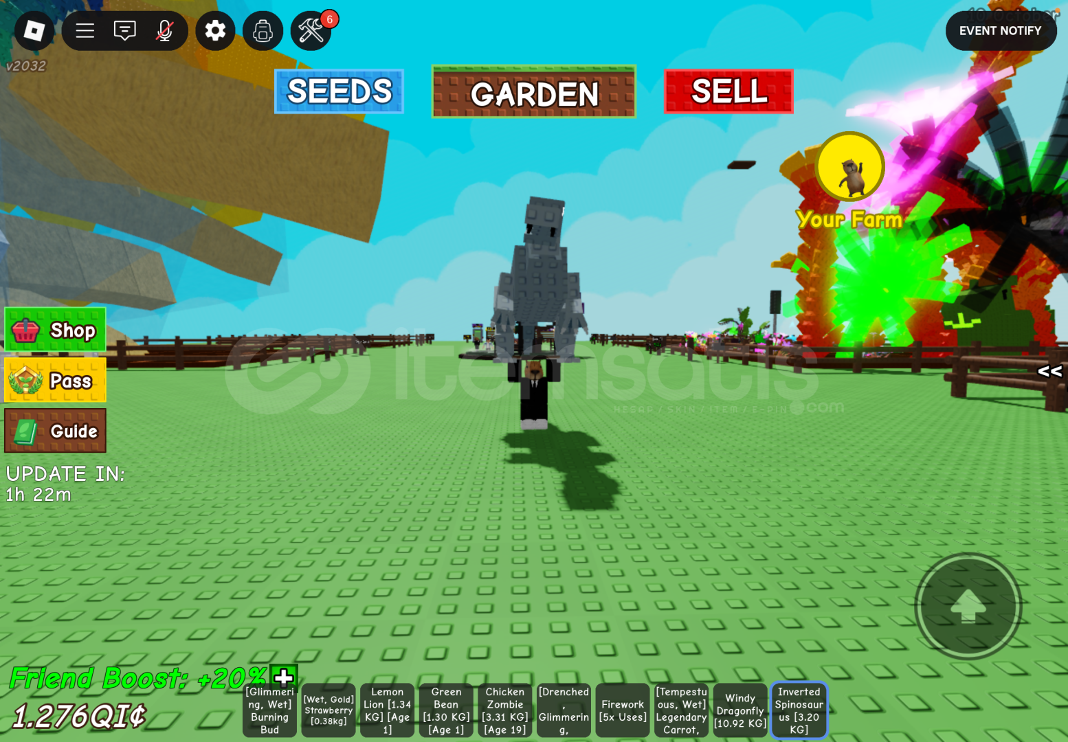 Spino grow a garden  Spino grow a garden
