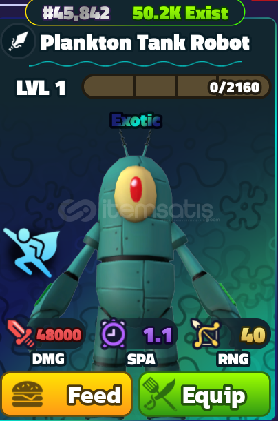 SPONGEBOB TOWER DEFANSE-PLANKTON TANK ROBOT SPONGEBOB TOWER DEFANSE-PLANKTON TANK ROBOT