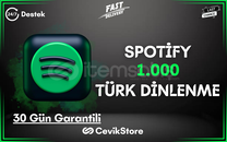 ⭐Spotify 1.000 Türk Dinlenme [Garanti]⭐