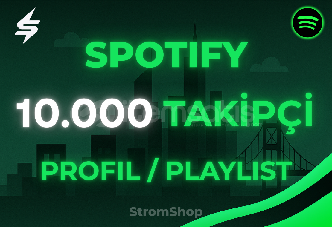 Spotify 10.000 Profil/Playlist Takipçi | GARANTİ Spotify 10.000 Profil/Playlist Takipçi | GARANTİ
