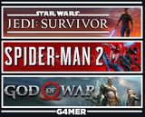 Spider Man 2 + God Of War + jedi Survivor