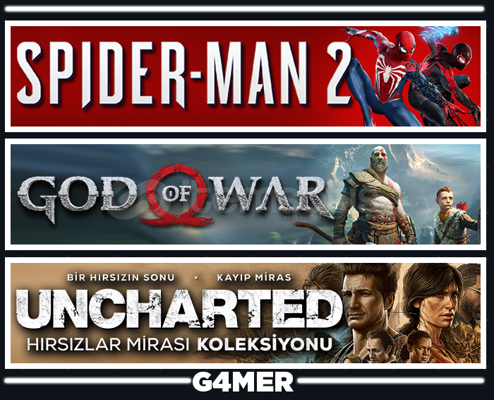 God of War + Spider-Man 2 + UNCHARTED God of War + Spider-Man 2 + UNCHARTED