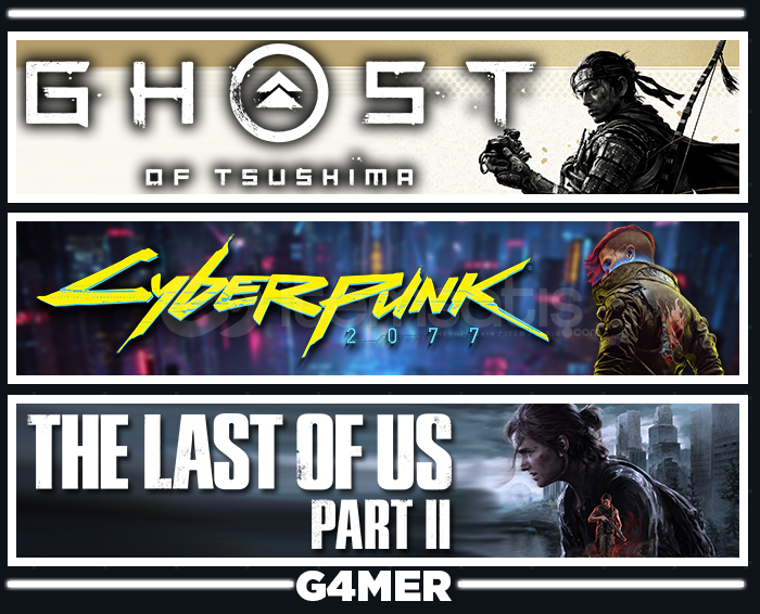 Cyberpunk + Ghost of Tsushima + Last of Us 2 Cyberpunk + Ghost of Tsushima + Last of Us 2