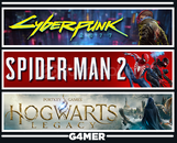 Spider-Man 2 + Cyberpunk 2077 + Hogwarts Legacy