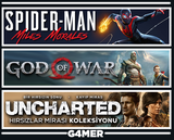 God of War + Spider Man Miles M + UNCHARTED