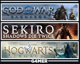 GOW Ragnarök + Hogwarts Legacy + Sekiro