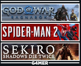 Spider-Man 2 + GOW Ragnarök + Sekiro