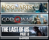 God of War + Hogwarts Legacy + The Last of Us 2