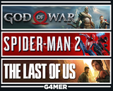 The Last of Us 1 + God of War + Spider-Man 2