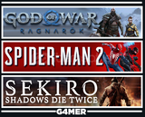 Spider-Man 2 + GOW Ragnarök + Sekiro