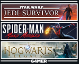 Jedi Survivor +Hogwarts Legacy +SpiderMan Miles
