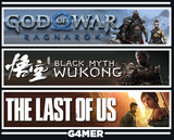 The Last of Us Part 1 + GOW Ragnarök + Wukong