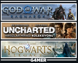 GOW Ragnarök + Hogwarts Legacy + UNCHARTED