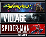 Cyberpunk 2077 + Resident Evil 8 +Spider Man RE