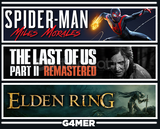 SpiderMan Miles + The Last of Us 2 + Elden Ring