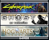 Cyberpunk + Hogwarts Legacy + Ghost of Tsushima