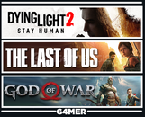 The Last of Us 1 + God of War + Dying Light 2 The Last of Us 1 + God of War + Dying Light 2