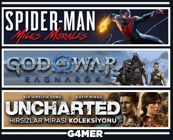Ragnarök + Spider Man Miles + UNCHARTED Ragnarök + Spider Man Miles + UNCHARTED
