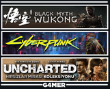 Cyberpunk 2077 + Black M Wukong + UNCHARTED Cyberpunk 2077 + Black M Wukong + UNCHARTED