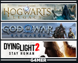 GOW Ragnarök + Hogwarts Legacy + Dying Light 2