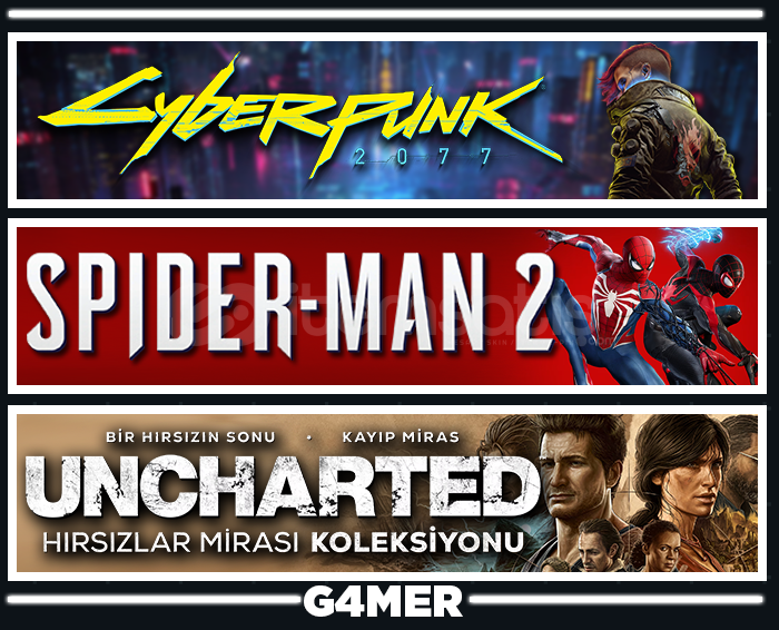 Spider-Man 2 + Cyberpunk 2077 + UNCHARTED Spider-Man 2 + Cyberpunk 2077 + UNCHARTED