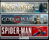 God of War + Hogwarts Legacy + Spider-Man Rema.