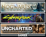 Cyberpunk 2077 + Hogwarts Legacy + UNCHARTED