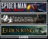 Spider Man Miles M + Black M Wukong +Elden Ring