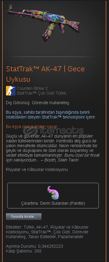 StatTrak™ AK-47 | Gece Uykusu StatTrak™ AK-47 | Gece Uykusu