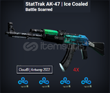 StatTrak AK-47 Ice Coaled Battle Scarred