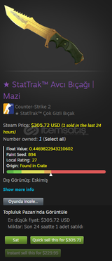 ★ StatTrak™ Avcı Bıçağı | Mazi
