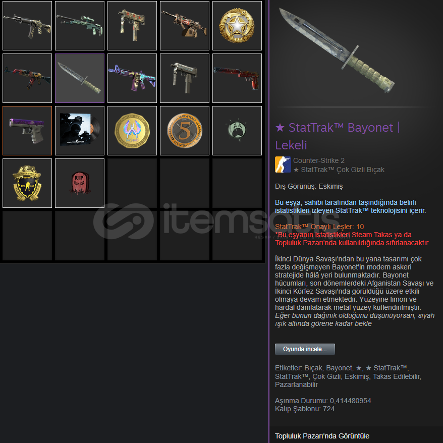 ★ StatTrak™ Bayonet | Lekeli Eskimiş