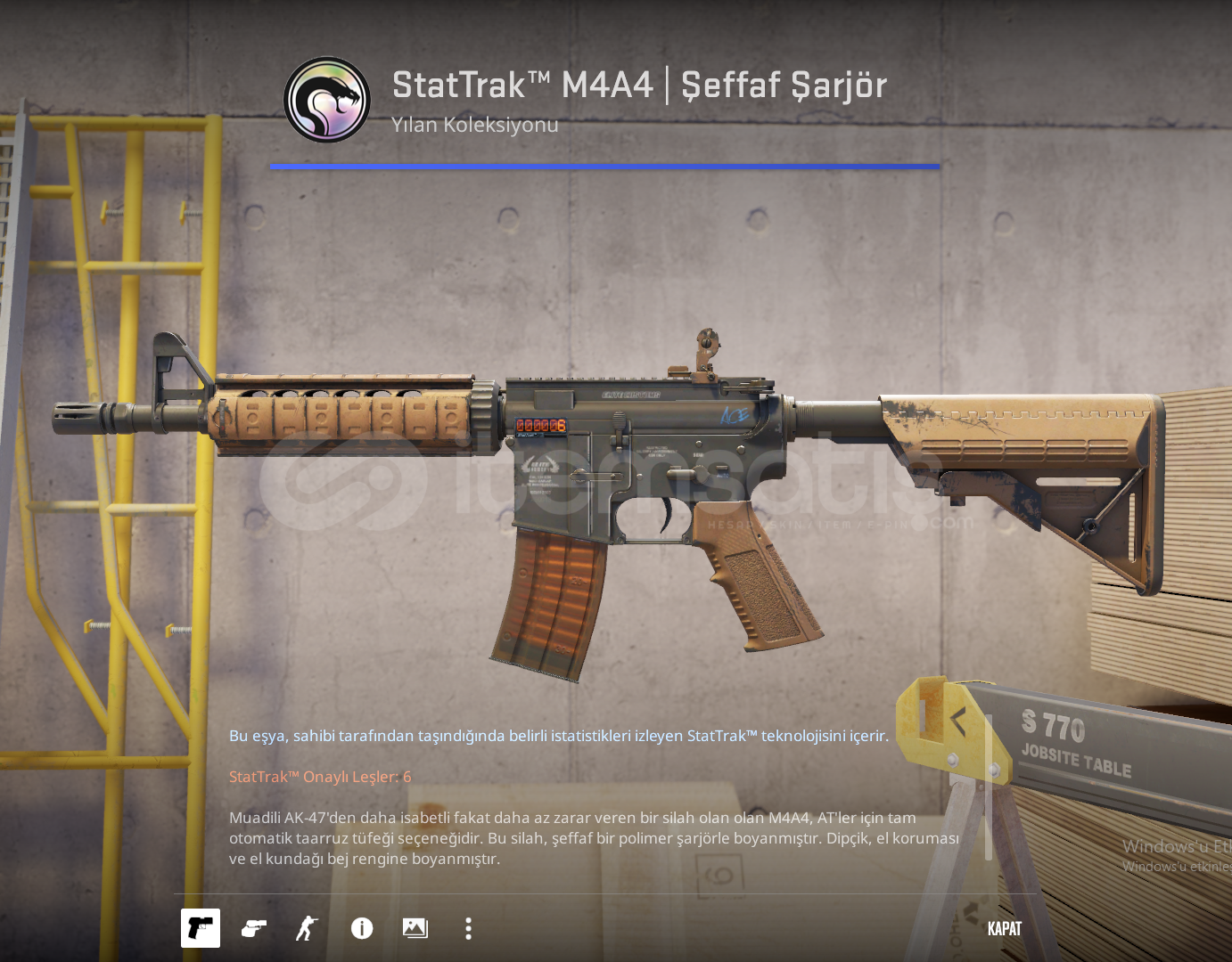 StatTrak™ M4A4 | Şeffaf Şarjör StatTrak™ M4A4 | Şeffaf Şarjör