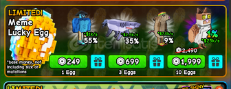 STEAL A BRAINROT 10 MEME LUCKY EGG