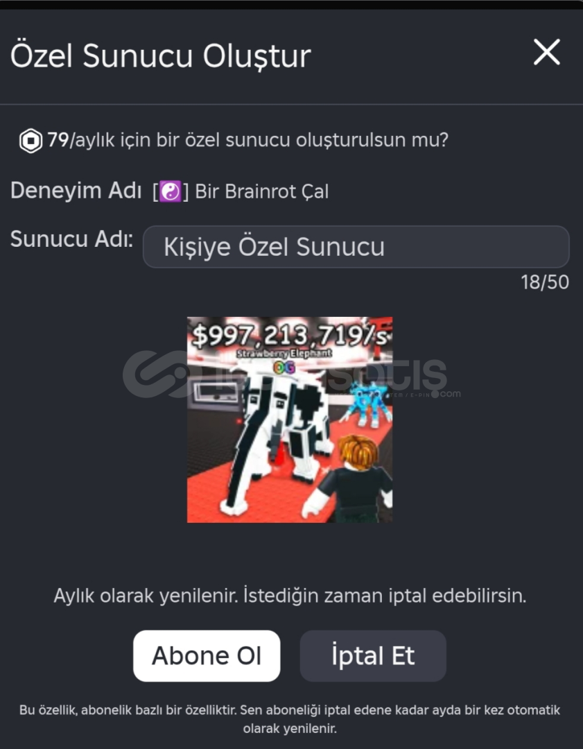 STEAL A BRAINROT KİŞİYE ÖZEL SUNUCU!  STEAL A BRAINROT KİŞİYE ÖZEL SUNUCU!