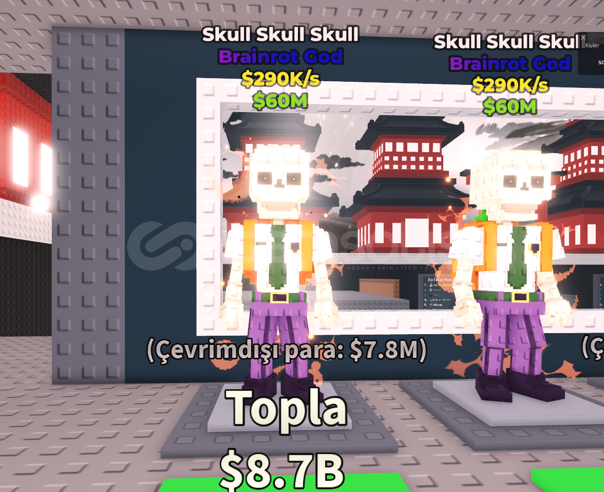STEAL A BRAİNROT SKULL SKULL 290K/S  STEAL A BRAİNROT SKULL SKULL 290K/S