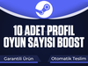 Steam +10 Adet Profil Oyun Sayısı Boost Key