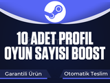 Steam +10 Adet Profil Oyun Sayısı Boost Key