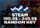 Steam 199.99$-249.9$ Random Key | OTO TESLİMAT