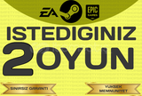 STEAM 2 ADET İSTEDİĞİNİZ OYUN (ÖMÜRLÜK)