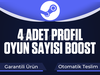 Steam +4 Adet Profil Oyun Sayısı Boost Key