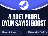 Steam +4 Adet Profil Oyun Sayısı Boost Key