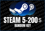 Steam 5-200$ Random Key⭐Oto Teslim⭐