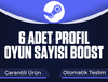 Steam +6 Adet Profil Oyun Sayısı Boost Key