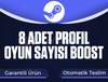 Steam +8 Adet Profil Oyun Sayısı Boost Key