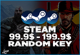 Steam 99.99$ - 199.9$ Random Key | OTO TESLİMAT