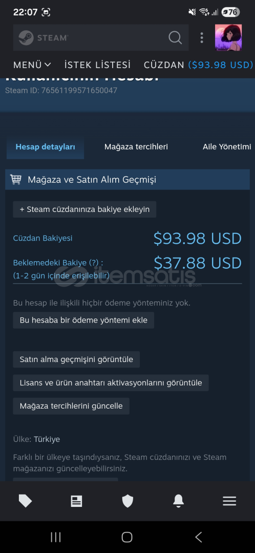 Steam bakiyesi %80 den verilir Steam bakiyesi %80 den verilir